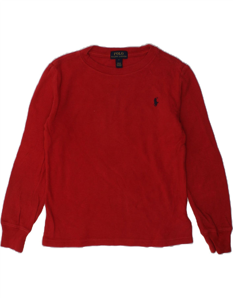 POLO RALPH LAUREN Boys Top Long Sleeve 6-7 Years Red Cotton | Vintage Polo Ralph Lauren | Thrift | Second-Hand Polo Ralph Lauren | Used Clothing | Messina Hembry 