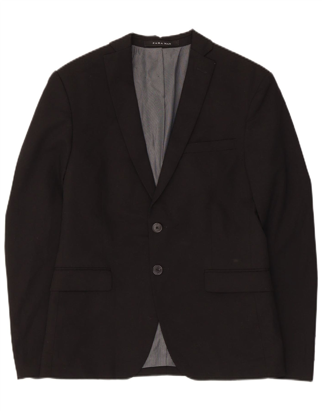 ZARA Mens 2 Button Blazer Jacket UK 34 XS Black Viscose