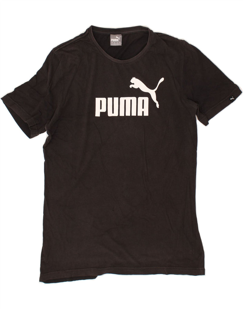 PUMA Mens Graphic T-Shirt Top Medium Black Cotton | Vintage Puma | Thrift | Second-Hand Puma | Used Clothing | Messina Hembry 