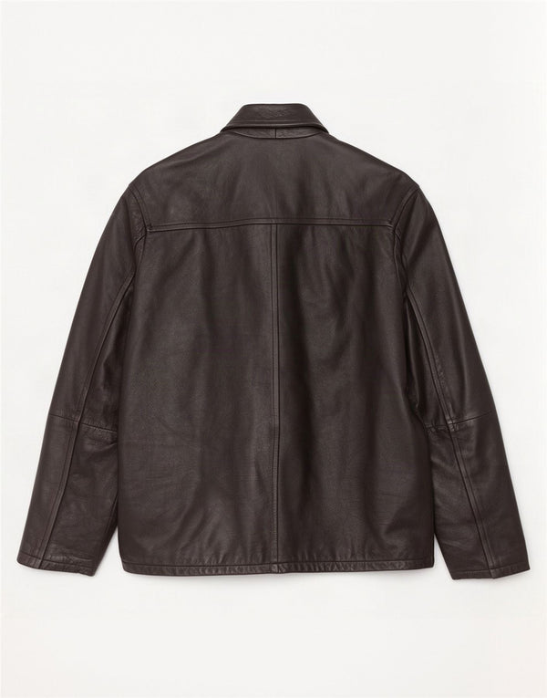 Pierre Cardin Mens Leather Jacket UK 40 Large Black