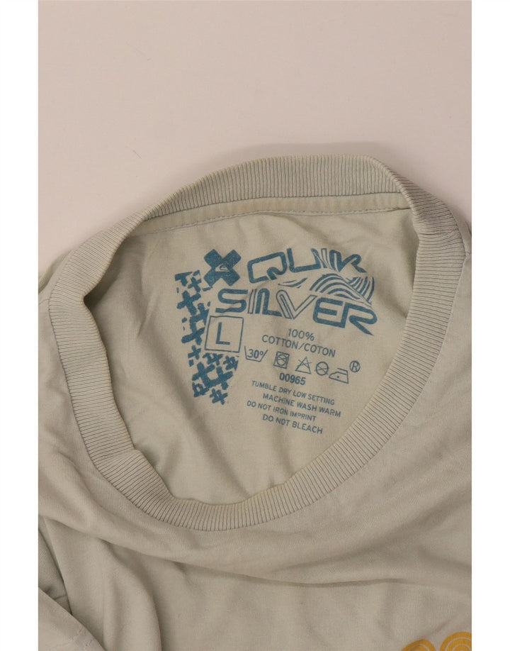 Quiksilver Mens Graphic T-Shirt Top Large Blue Cotton