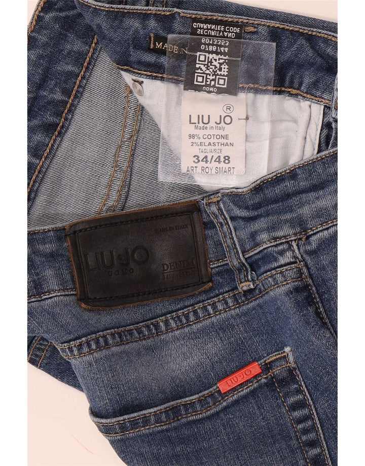Liu Jo Mens Regular Slim Jeans W34 L28 Blue Cotton