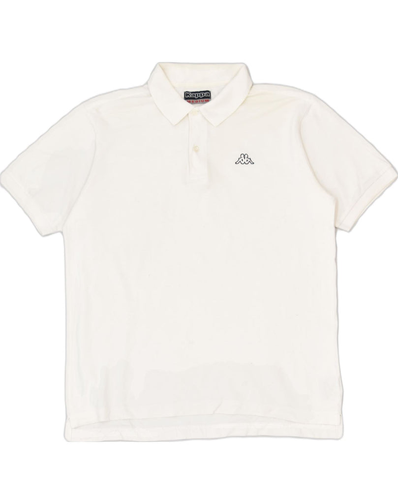 KAPPA Mens Polo Shirt Medium White Cotton | Vintage | Thrift | Second-Hand | Used Clothing | Messina Hembry 