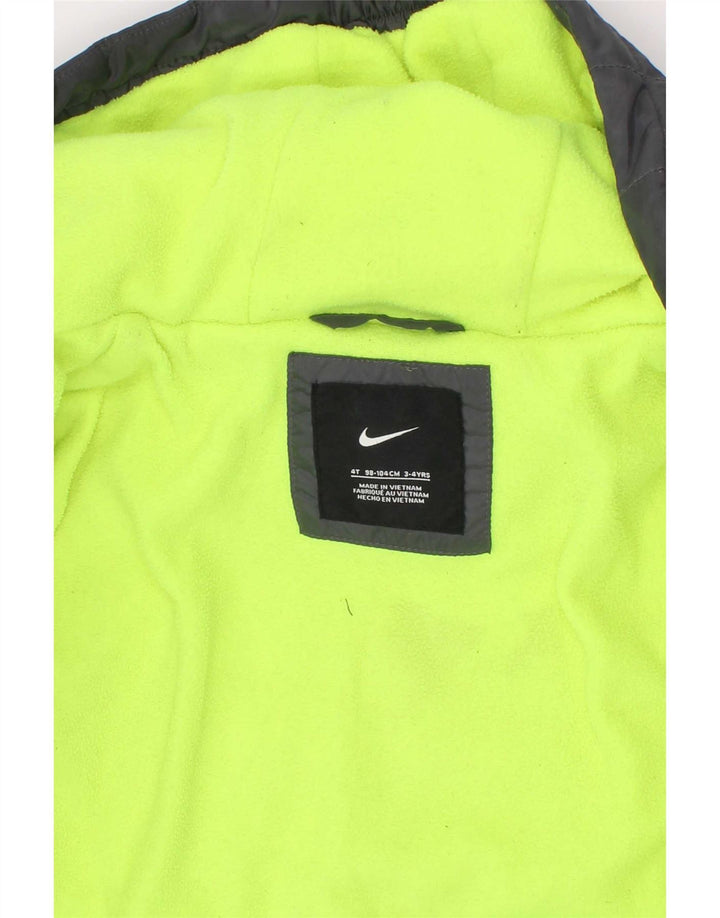 Nike Boys Hooded Padded Jacket 3-4 Years Grey Polyester