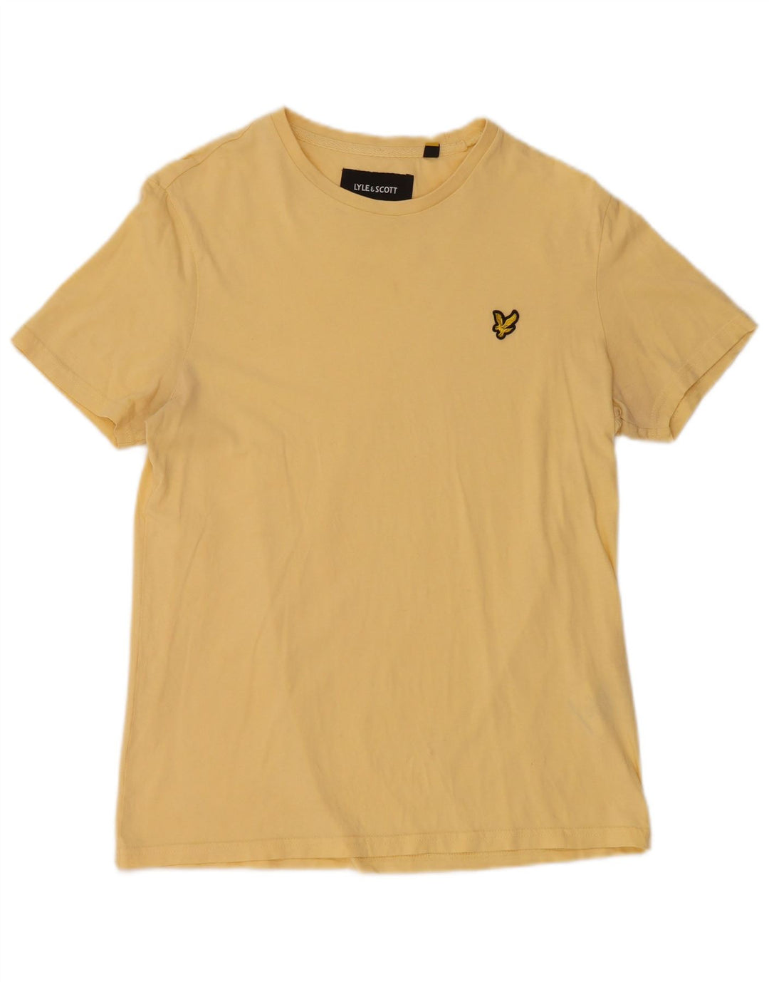 LYLE & SCOTT Mens T-Shirt Top Small Yellow Cotton