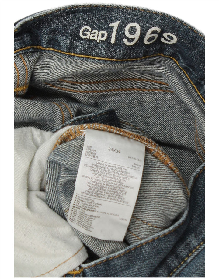 Gap Mens Straight Jeans W34 L34 Blue Cotton