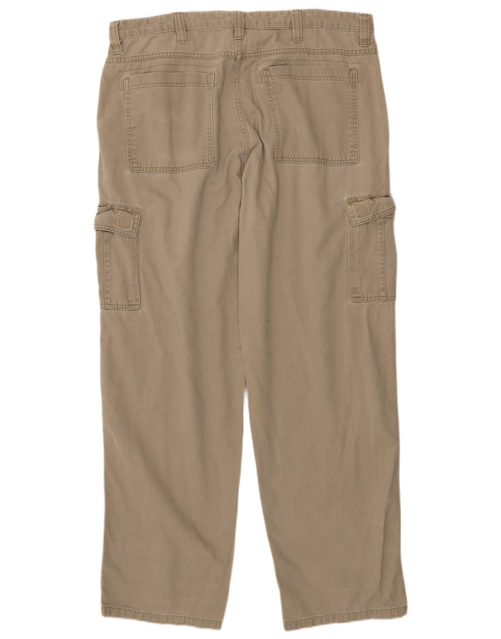 WRANGLER Mens Straight Cargo Trousers W38 L34 Beige Cotton