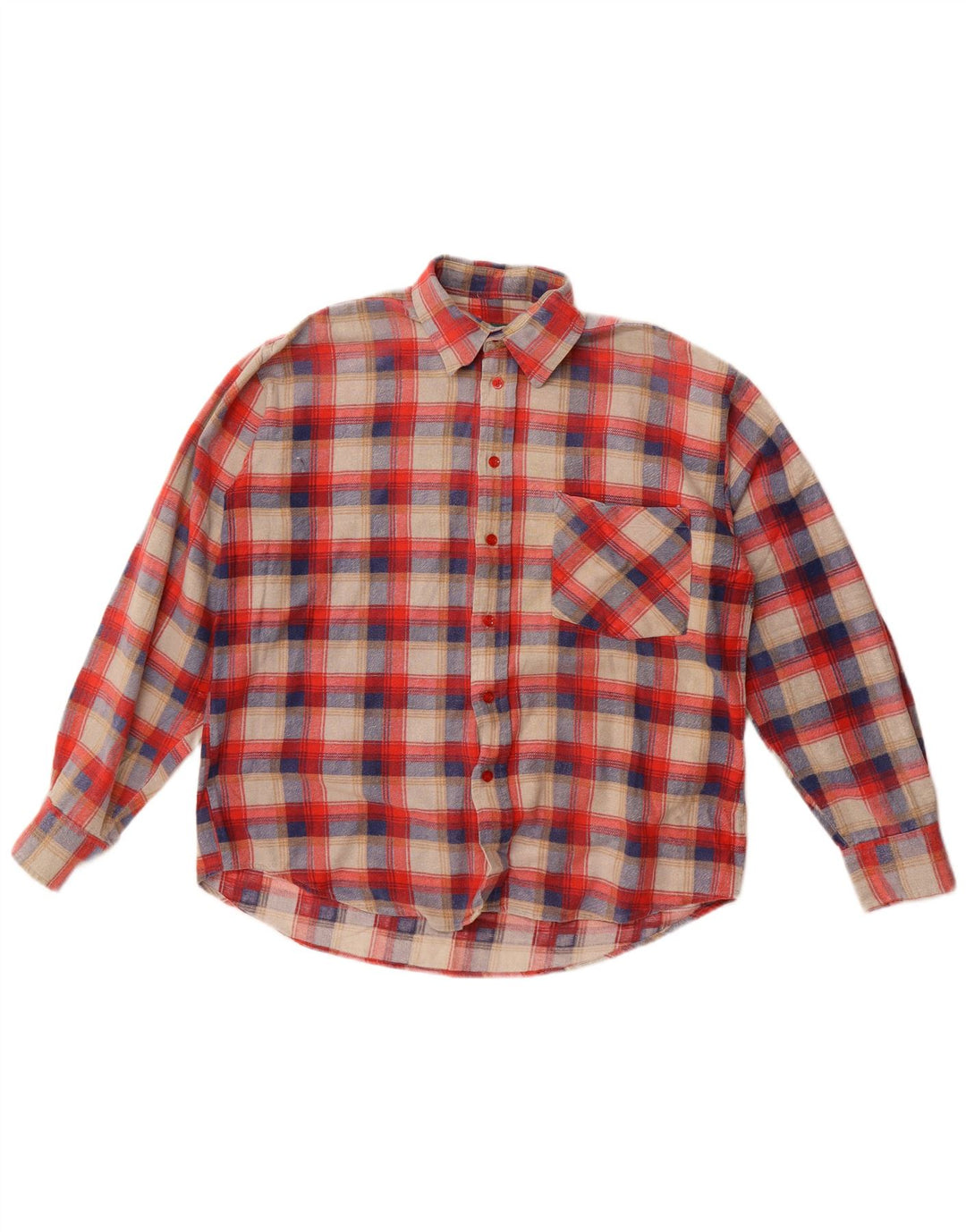 John Peel Mens Flannel Shirt Medium Red Check Cotton
