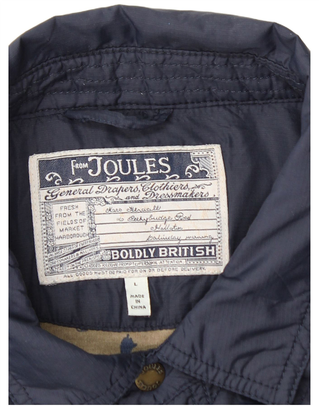 JOULES Mens Quilted Jacket UK 40 Large Navy Blue Polyamide