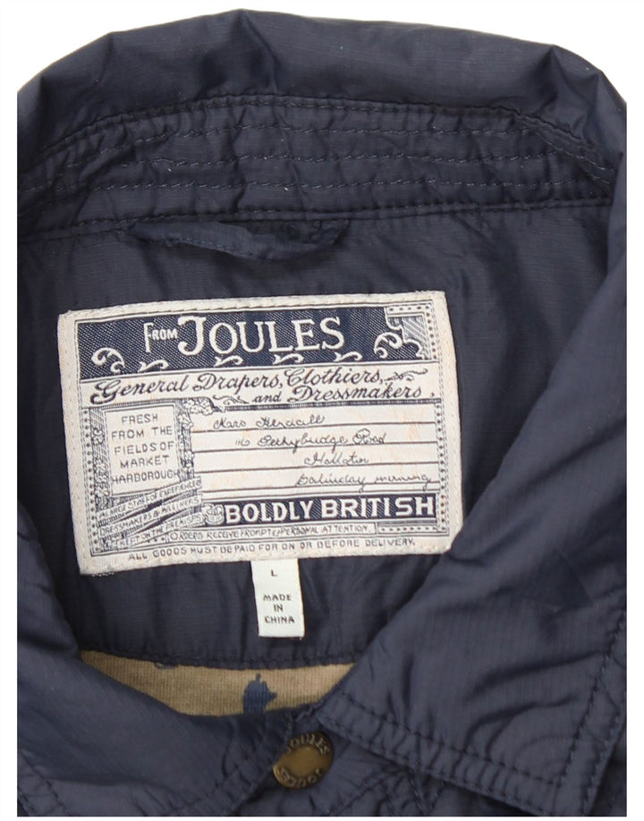 JOULES Mens Quilted Jacket UK 40 Large Navy Blue Polyamide