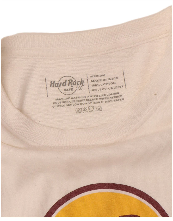 HARD ROCK CAFE Mens Paris Graphic T-Shirt Top Medium White Cotton