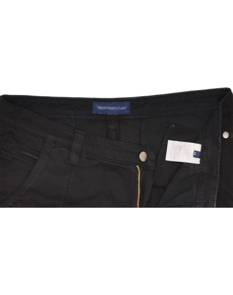 TRUSSARDI JEANS Mens Straight Chino Trousers W36 L29 Black Cotton | Vintage | Thrift | Second-Hand | Used Clothing | Messina Hembry 