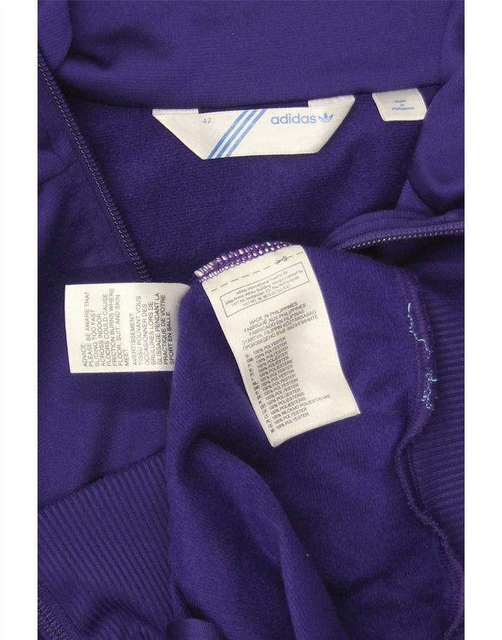 Adidas Womens Tracksuit Top Jacket IT 42 Medium Purple Polyester