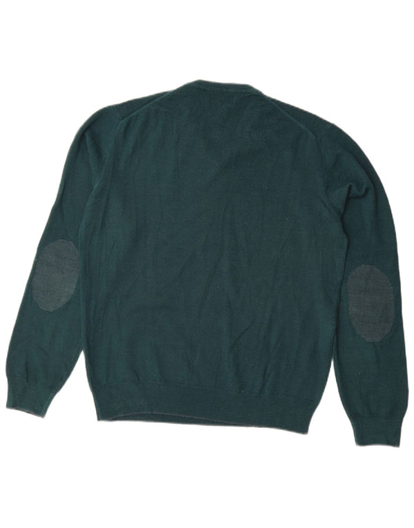 AUSTRALIAN L'ALPINA Mens V-Neck Jumper Sweater Medium Green Wool