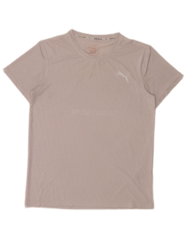 Puma Mens Graphic T-Shirt Top Large Grey Geometric Cotton