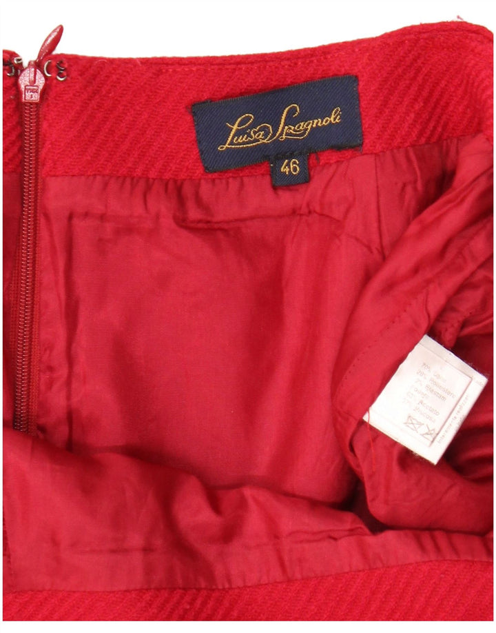 LUISA SPAGNOLI Womens Pencil Skirt IT 46 Large W32  Red Wool
