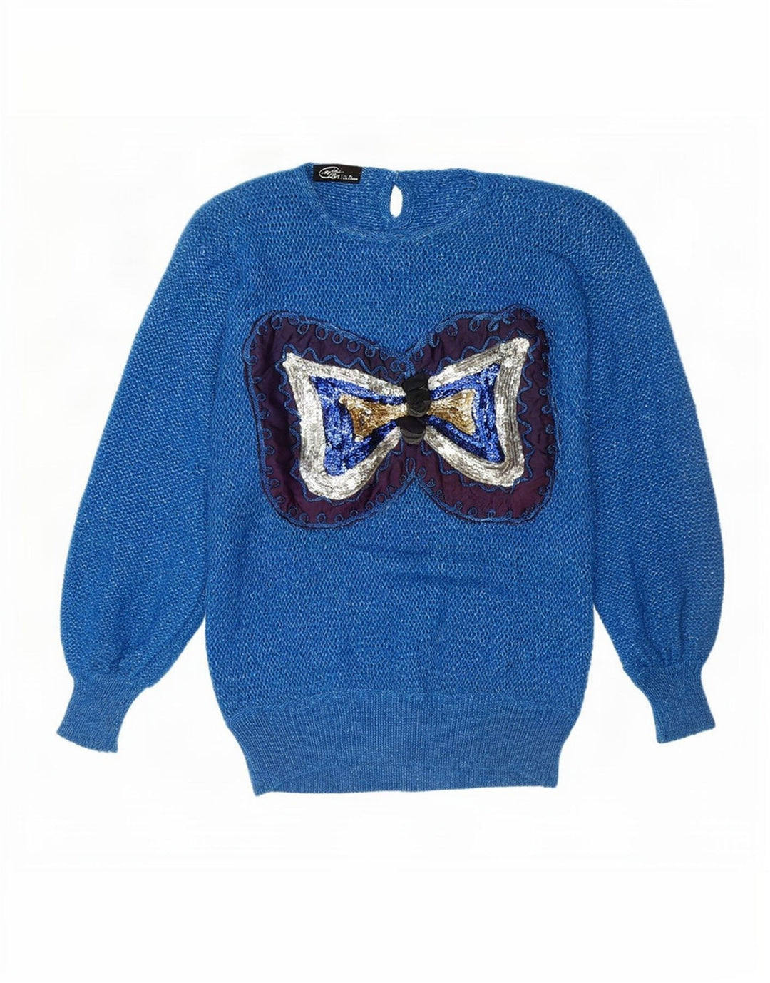 Vintage Womens Crew Neck Jumper Sweater UK 16 Large Blue