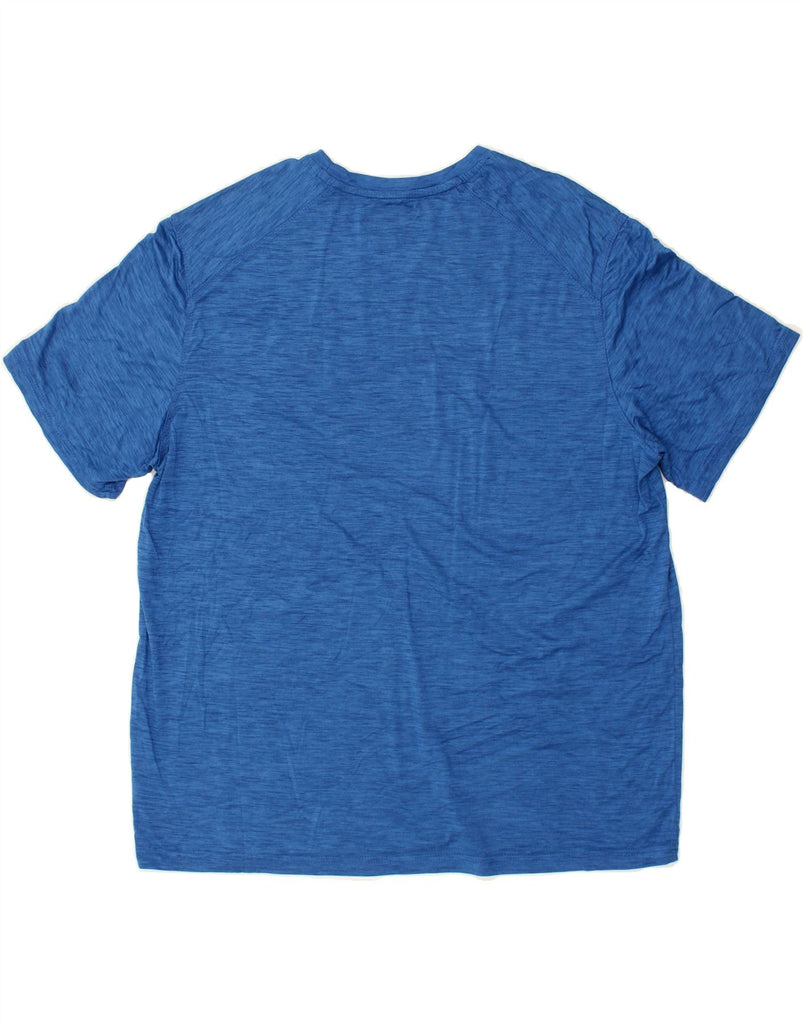 EDDIE BAUER Mens T-Shirt Top XL Blue Flecked Polyester Vintage Eddie Bauer and Second-Hand Eddie Bauer from Messina Hembry 