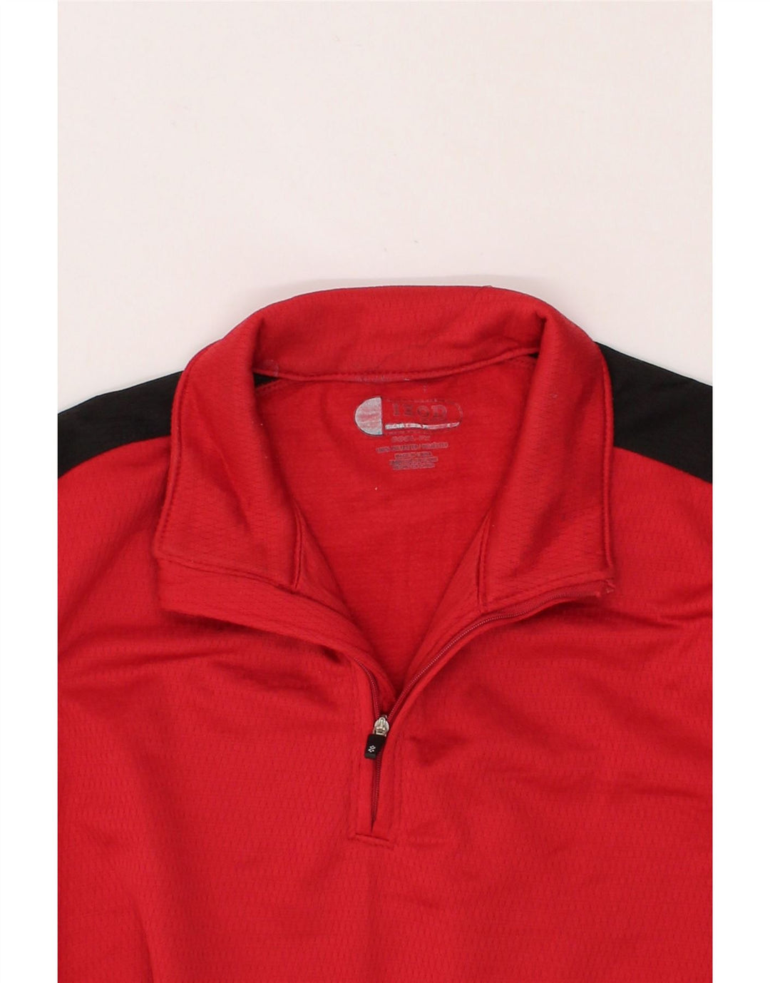 IZOD Mens Zip Neck Top Long Sleeve Medium Red Polyester Vintage Izod and Second-Hand Izod from Messina Hembry 