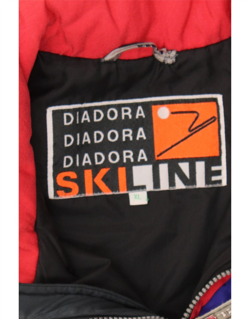 DIADORA Mens Ski Jacket UK 42 XL Black Colourblock Polyester Vintage Diadora and Second-Hand Diadora from Messina Hembry 