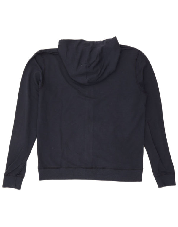 Weird Fish Mens Zip Hoodie Sweater Large Navy Blue Viscose