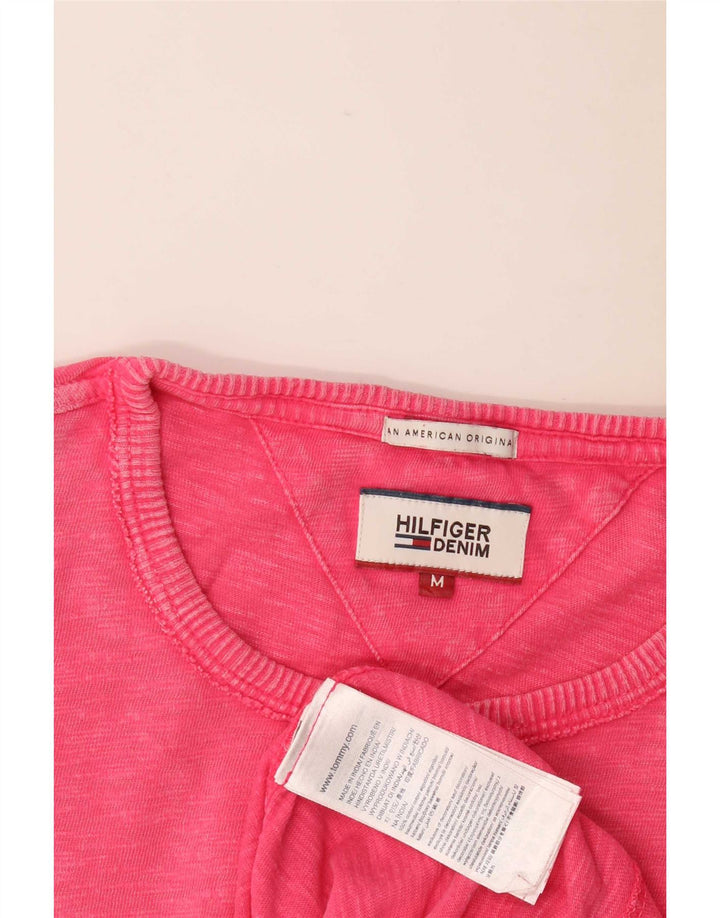 Tommy Hilfiger Mens T-Shirt Top Medium Pink Flecked Cotton