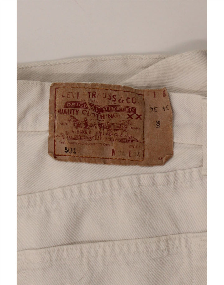 Levi's Mens 501 Straight Jeans W34 L34 White