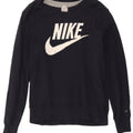 Nike Womens Graphic Sweatshirt Jumper UK 14 Medium Navy Blue Cotton