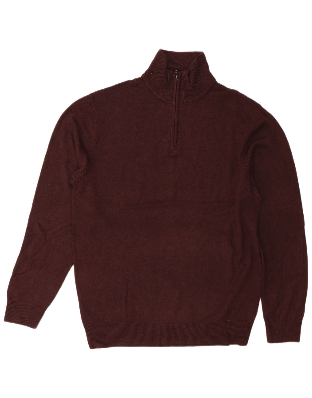 French Connection Mens Zip Neck Jumper Sweater XL Brown Acrylic