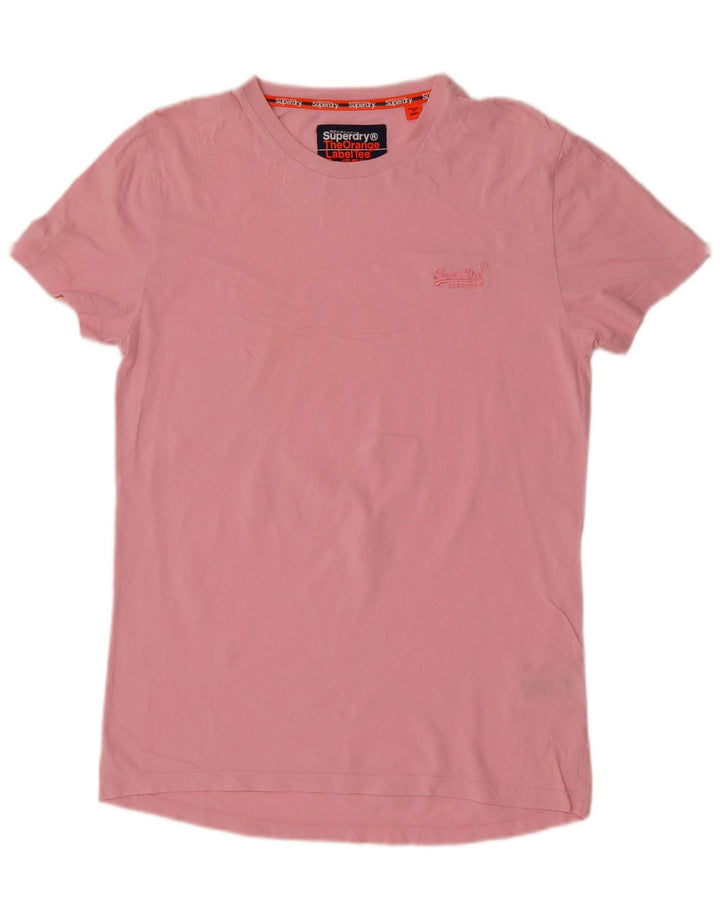 Superdry Mens T-Shirt Top Small Pink