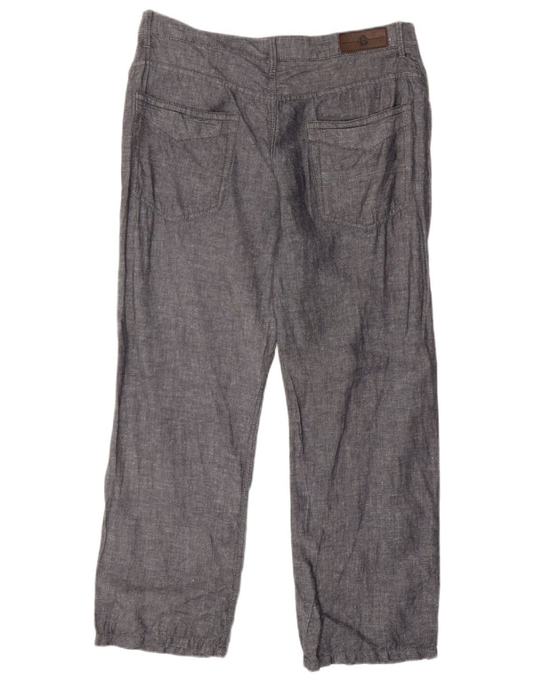 Marks & Spencer Mens Blue Harbour Straight Casual Trousers W36 L29 Grey