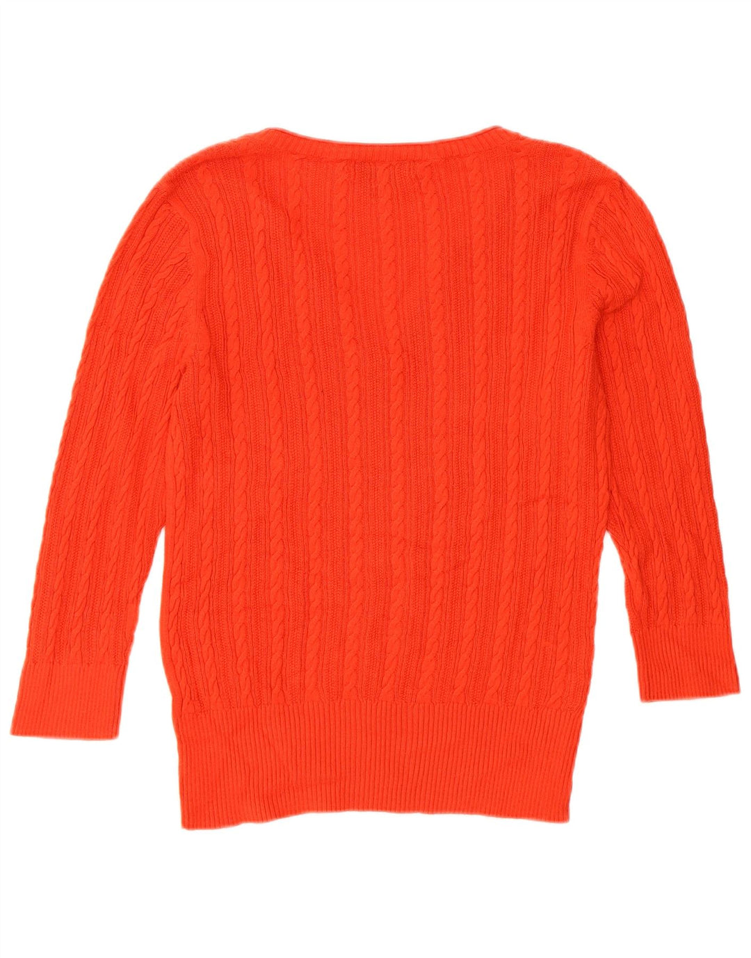 EDDIE BAUER Womens Oversized 3/4 Sleeve V-Neck Jumper Sweater UK 6 XS Red