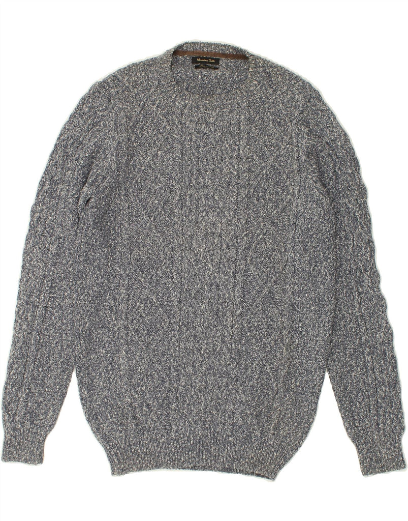 MASSIMO DUTTI Mens Crew Neck Jumper Sweater Medium Grey Flecked Cotton | Vintage Massimo Dutti | Thrift | Second-Hand Massimo Dutti | Used Clothing | Messina Hembry 