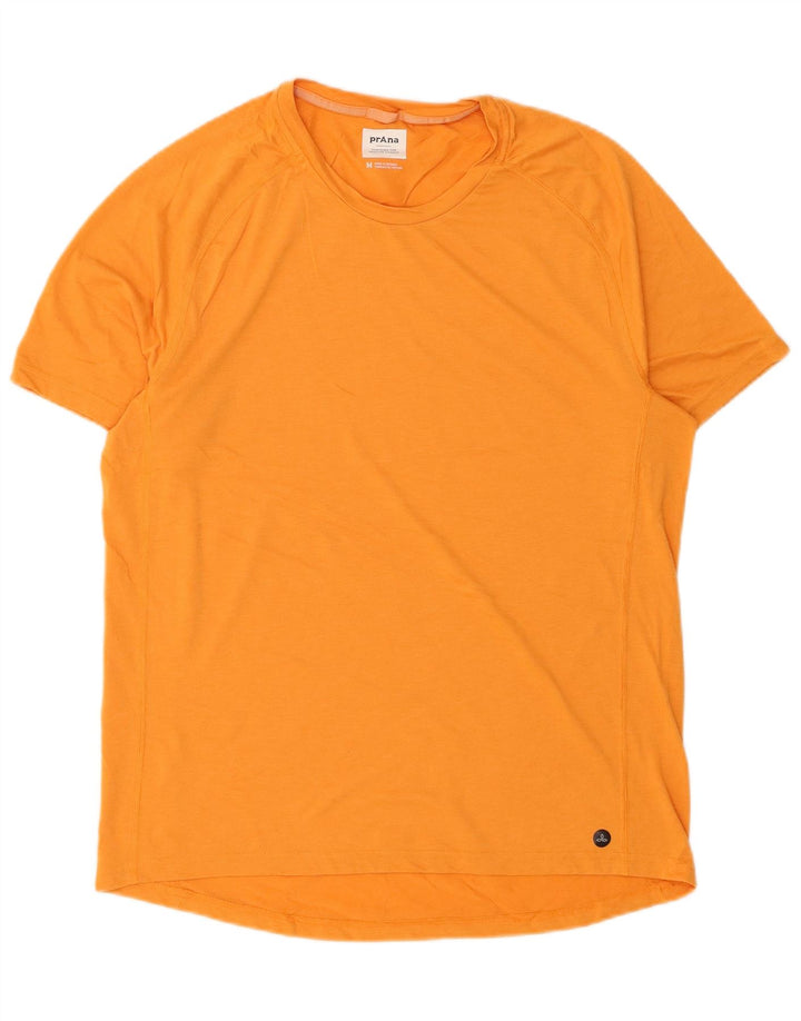 Prana Mens T-Shirt Top Medium Orange Synthetic