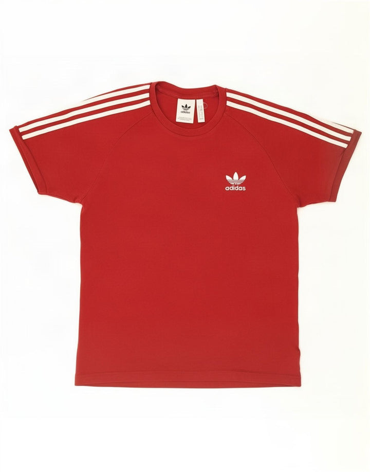 Adidas Mens T-Shirt Top Medium Red Cotton
