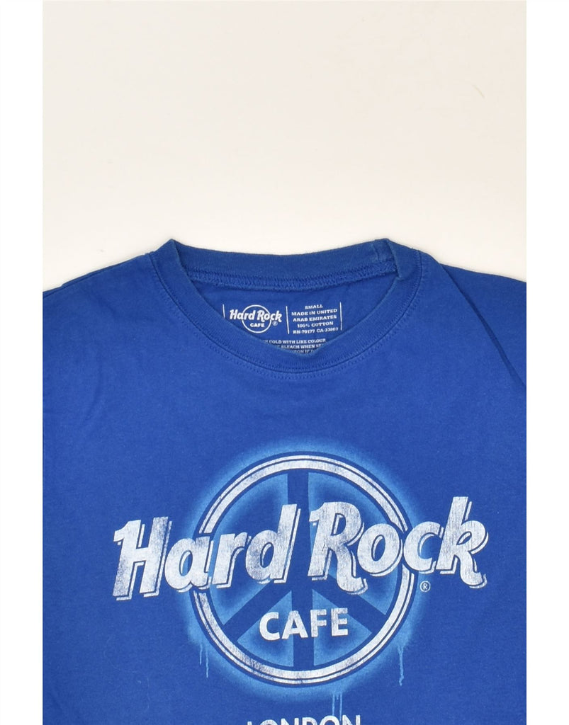 HARD ROCK CAFE Mens London Graphic T-Shirt Top Small Blue Cotton | Vintage Hard Rock Cafe | Thrift | Second-Hand Hard Rock Cafe | Used Clothing | Messina Hembry 