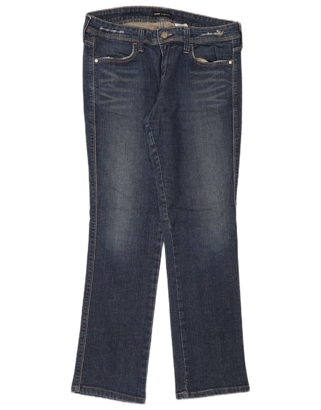 Levi's Womens Distressed Straight Jeans US 10 Large W32 L32 Blue Cotton