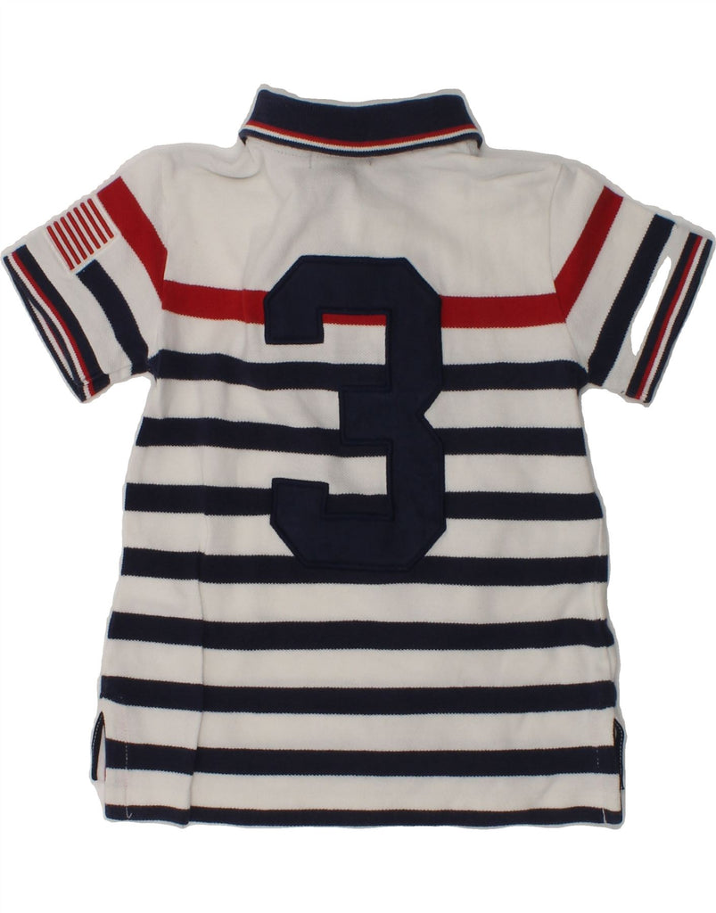 POLO RALPH LAUREN Boys Graphic Polo Shirt 2-3 Years White Striped Cotton | Vintage Polo Ralph Lauren | Thrift | Second-Hand Polo Ralph Lauren | Used Clothing | Messina Hembry 