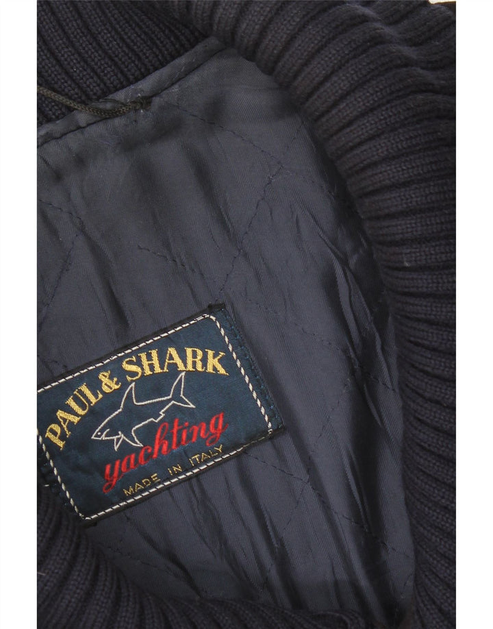 Paul & Shark Mens Overcoat UK 42 XL Navy Blue Wool