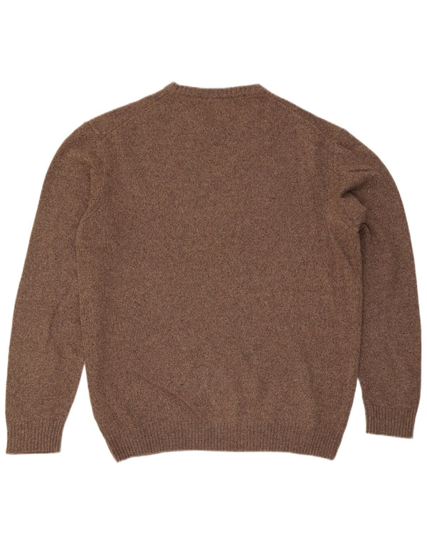 Marlboro Classics Mens Crew Neck Jumper Sweater 3XL Brown Flecked Wool