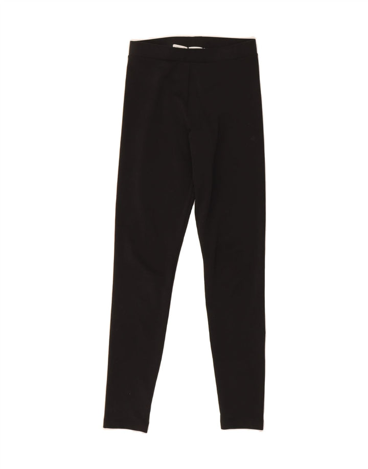 ADIDAS Womens Graphic Leggings UK 10 Small Black Polyester Vintage Adidas and Second-Hand Adidas from Messina Hembry 