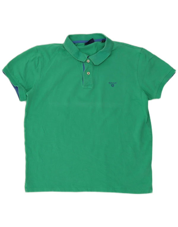 Gant Boys Polo Shirt 15-16 Years Large Green Cotton