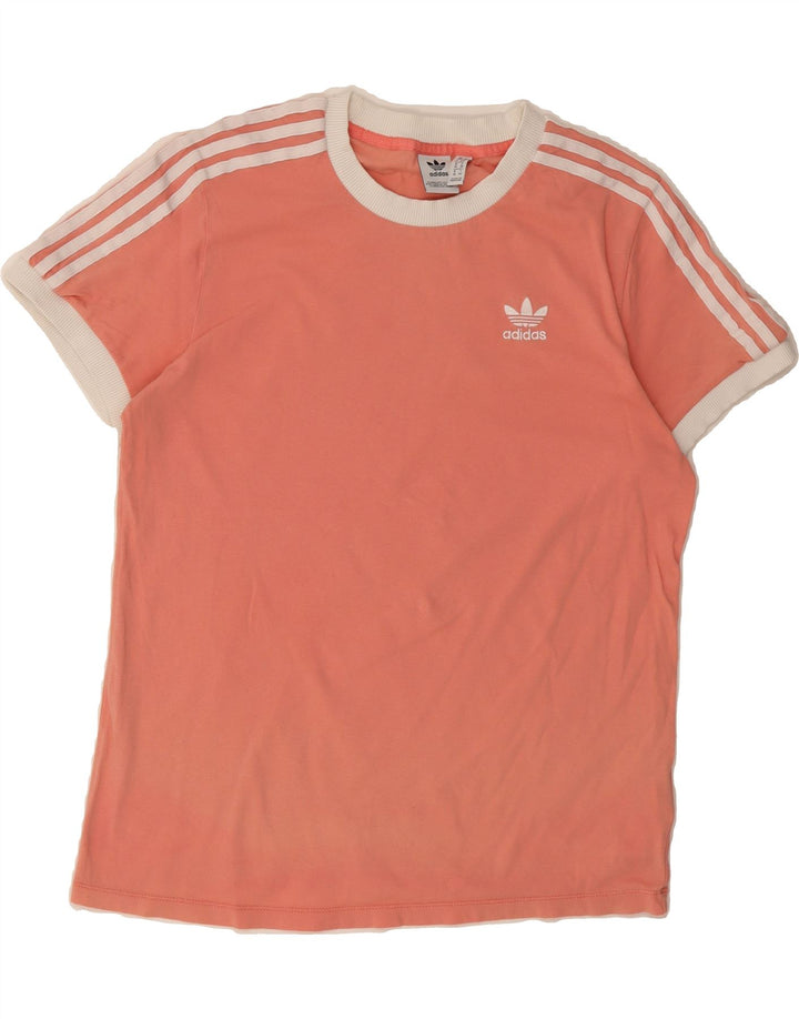 ADIDAS Womens Oversized T-Shirt Top UK 10 Small Red Cotton Vintage Adidas and Second-Hand Adidas from Messina Hembry 