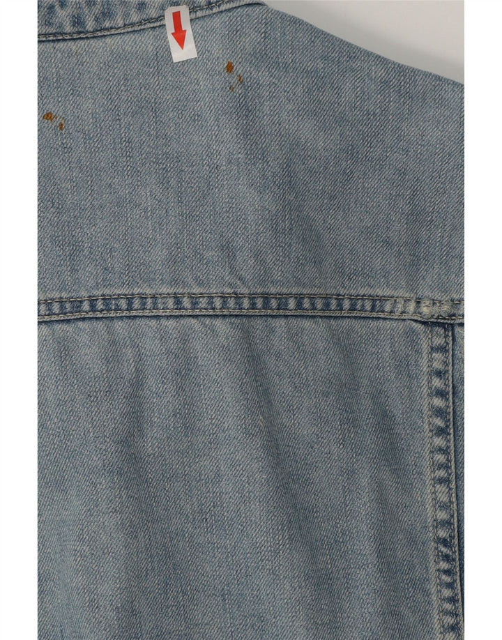 ZARA Mens Denim Jacket UK 42 XL Blue Cotton