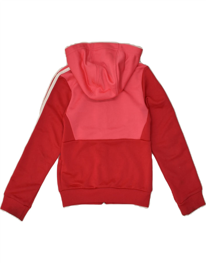 ADIDAS Girls Zip Hoodie Sweater 7-8 Years Red Polyester | Vintage Adidas | Thrift | Second-Hand Adidas | Used Clothing | Messina Hembry 