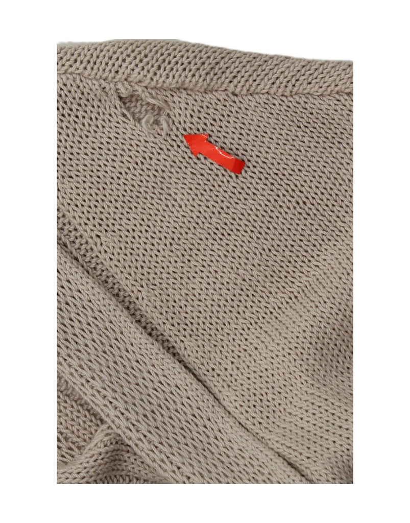 JIGSAW Womens Longline Open Cardigan Sweater UK 14 Medium Grey Cotton Vintage Jigsaw and Second-Hand Jigsaw from Messina Hembry 
