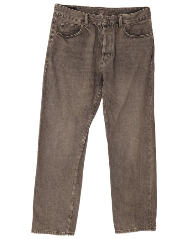 Zara Mens Straight Jeans EU 46 XL W36 L30 Grey Cotton
