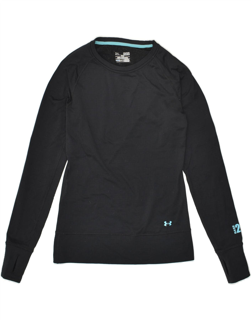 UNDER ARMOUR Womens Cold Gear Top Long Sleeve UK 12 Medium Black Polyester | Vintage Under Armour | Thrift | Second-Hand Under Armour | Used Clothing | Messina Hembry 