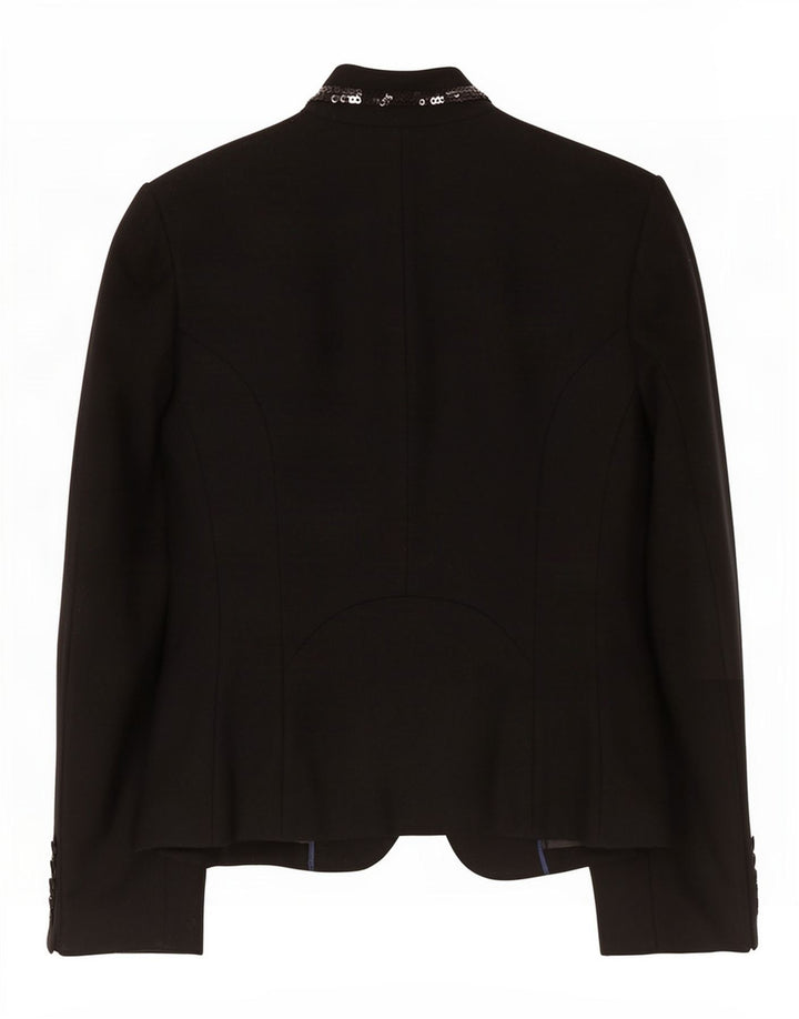 Edina Ronay Womens Blazer Jacket UK 10 Small Black Wool