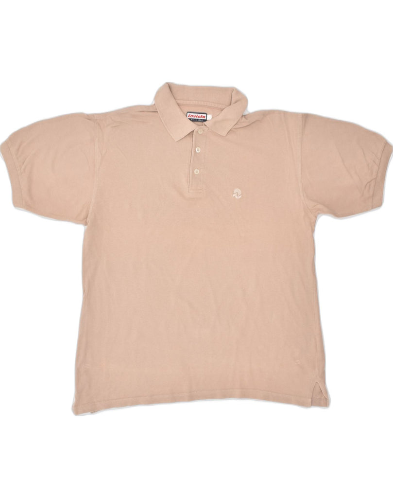 INVICTA Mens Polo Shirt Medium Beige Cotton | Vintage | Thrift | Second-Hand | Used Clothing | Messina Hembry 